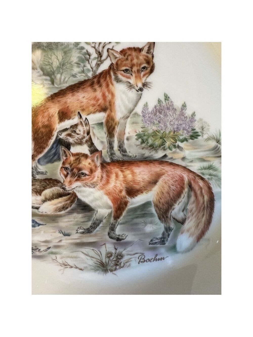 Lenox Woodland Wildlife Boehm Red Foxes 1974 Vintage Collector Plate - Picture 3 of 7